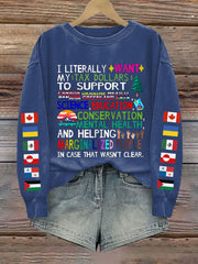 Women's Canada Tax Dollars For Progress Printed Sweatshirt