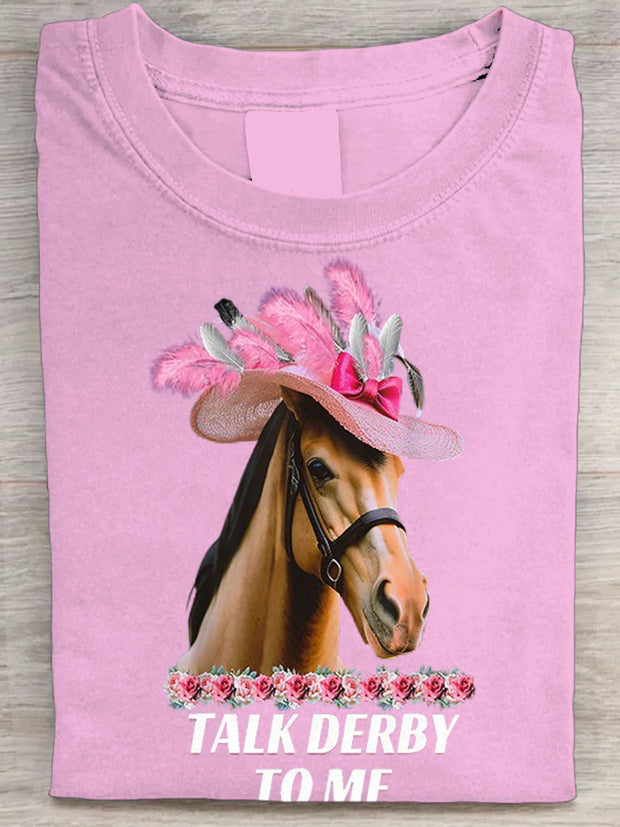 Women's Derby Horse Print T-Shirt