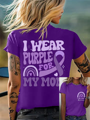 Women's  I Wear Purple For My Mom  Alzheimer's Awareness Support Tee