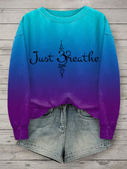 Women’s Just Breathe Mental Health Matter Gradient Print Sweatshirt