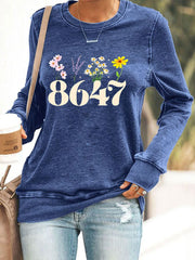 Women's 8647 Floral Print Sweatshirt