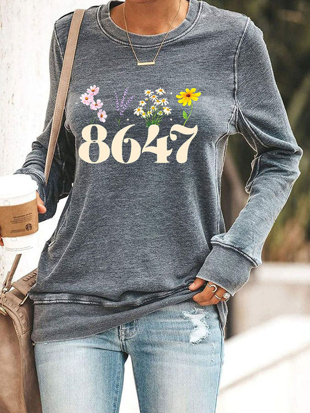 Women's 8647 Floral Print Sweatshirt