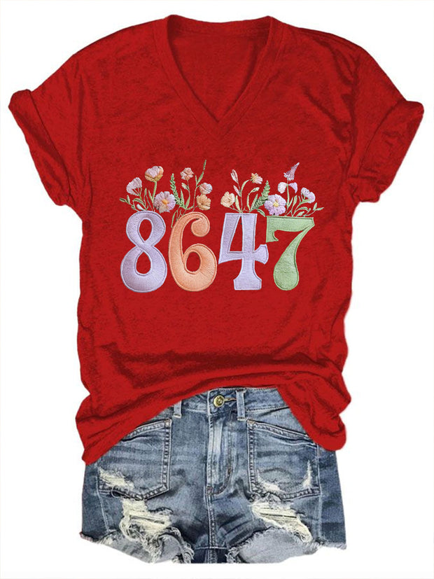 Women's 8647 floral print T-shirt