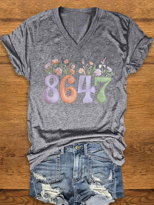 Women's 8647 floral print T-shirt