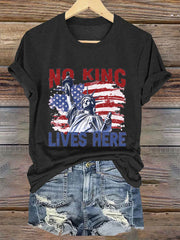 Women's 'No Kings in America' Print T-Shirt