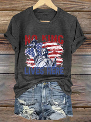 Women's 'No Kings in America' Print T-Shirt