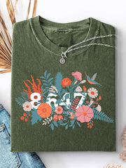 Women's 8647 Floral Print Casual T-shirt