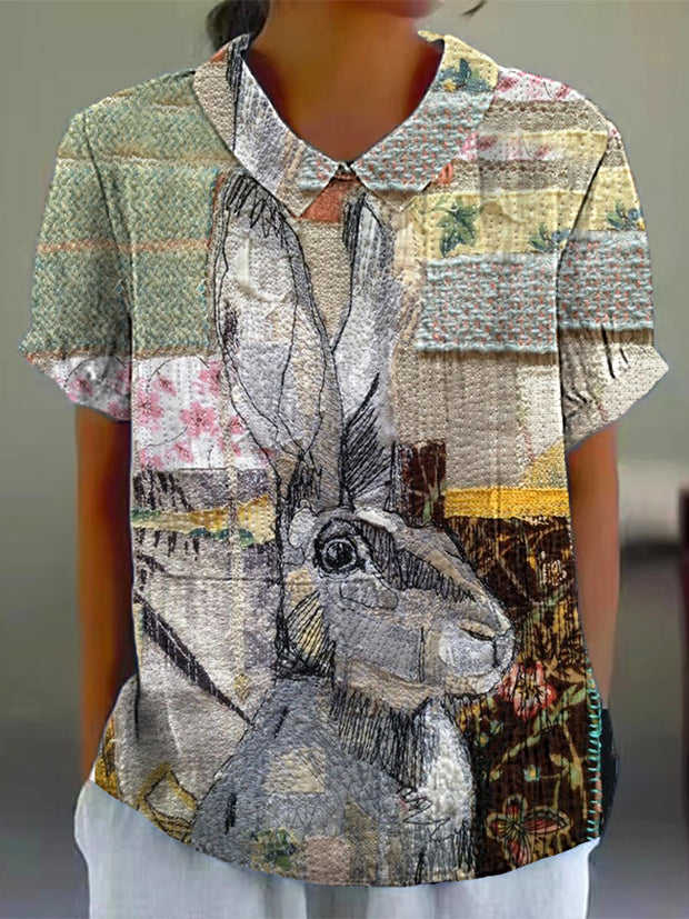 Women's Easter Bunny Print Shirt