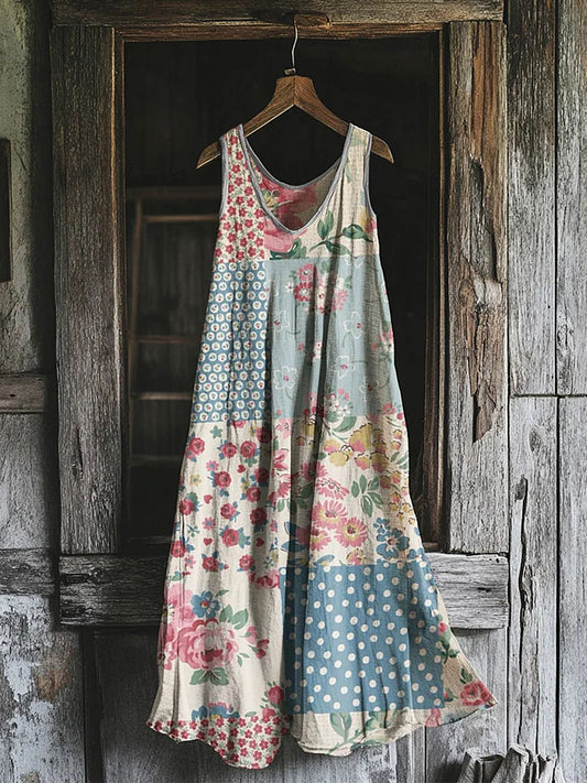 Women's Geometric Plant Floral Casual Sleeveless Dress