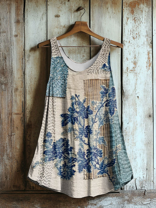 Women's vintage plant floral casual vest