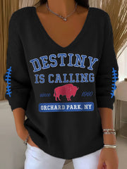 Women's Football Fans Lovers Gameday Casual Long-Sleeve Top