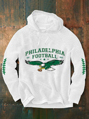 Men's Football Fans Lovers Gameday Casual Waffle Hoodie