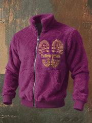 Retro Faith Printed Casual Long Sleeved Cardigan