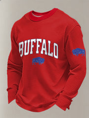 Men's Football Fans Gameday Print Waffle Sweatshirt