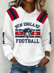 Women's Football Fans Gameday Casual Waffle Hoodie