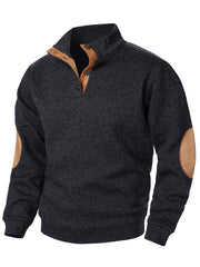 Men's Retro Solid Color Casual Buttons Pullover