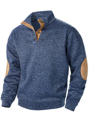 Men's Retro Solid Color Casual Buttons Pullover