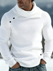 Men's Solid Color Casual Stylish Turtleneck Top