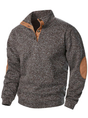 Men's Retro Solid Color Casual Buttons Pullover