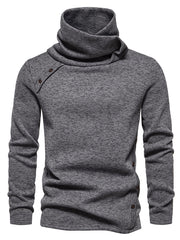 Men's Solid Color Casual Stylish Turtleneck Top