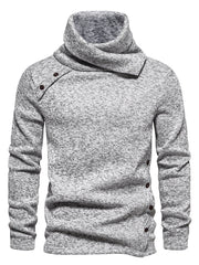 Men's Solid Color Casual Stylish Turtleneck Top