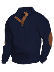 Men's Warm Knit Jacquard Casual Buttons Pullover