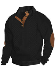 Men's Warm Knit Jacquard Casual Buttons Pullover