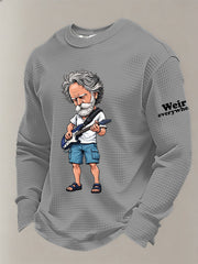 Men's RIP Bob Weir Weir Everywhere Waffle Crewneck Sweatshirt