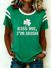 Women's 'Kiss Me I'm Irish' Printed Casual T-Shirt