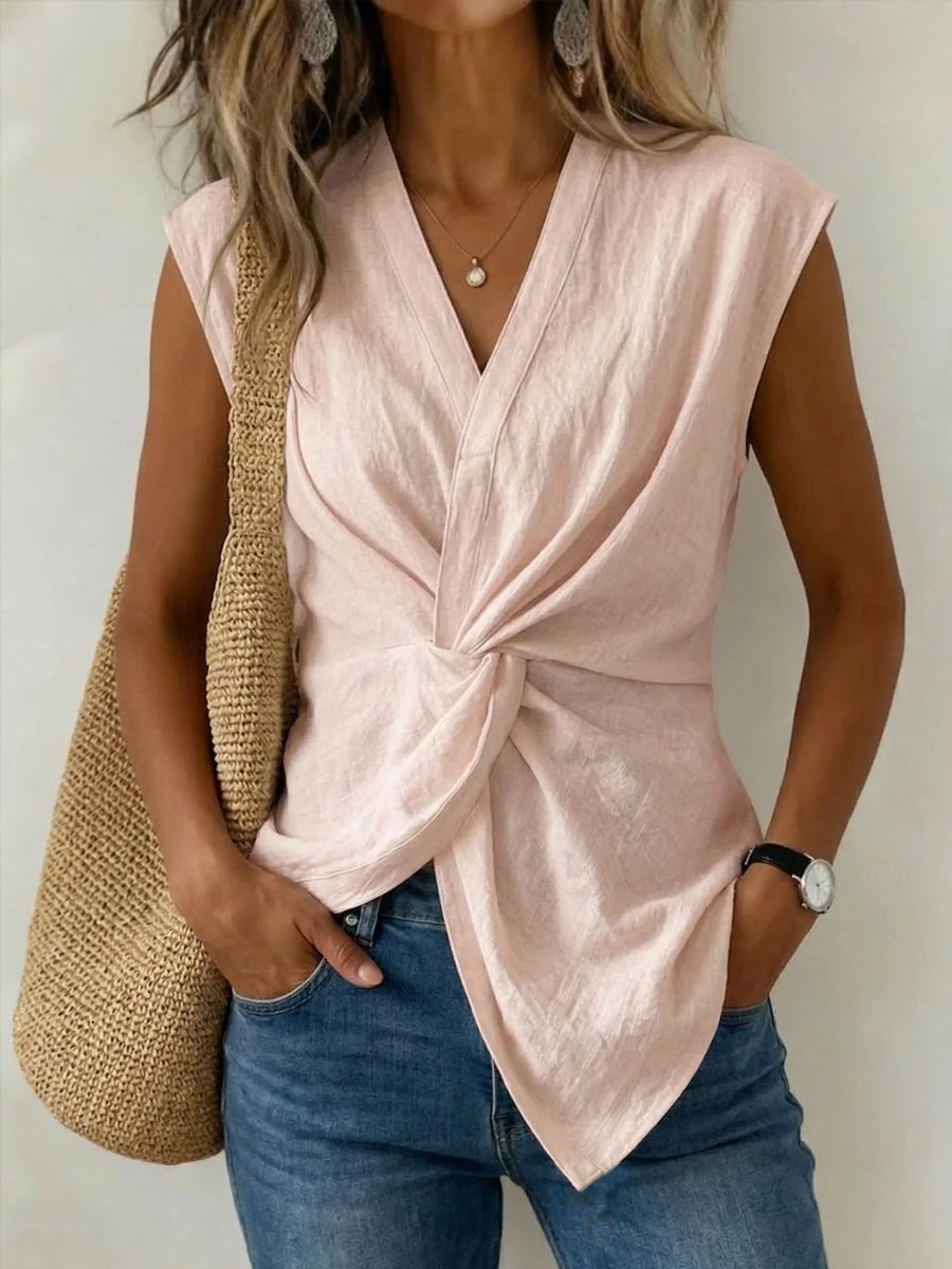 Women's Casual Elegant Pure Color Sleeveless Shirt