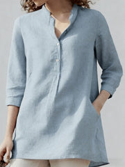 Women's Solid-Color Casual Shirt