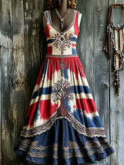 Women's Nordic Scandinavian Style Viking Art Printed Dress