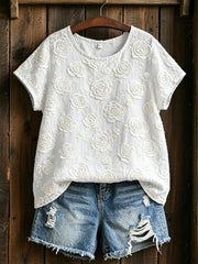 Women's Classy Rose Cotton Linen Shirt