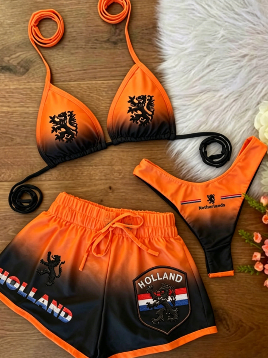 Women's 3-Piece Vacation Bikini Swimsuit Set