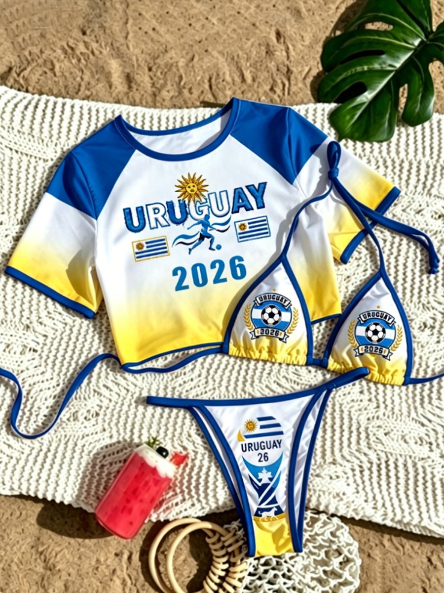 Women's 3-Piece Vacation Bikini Swimsuit Set