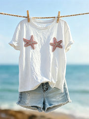 Women's Funny Starfish Bikini Art Print short-sleeved T-shirt