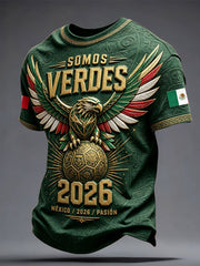 Men's Mexico Football Lover Art Printed T-shirt