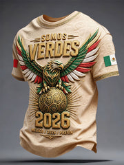 Men's Mexico Football Lover Art Printed T-shirt