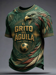 Men's Mexico Football Lover Art Printed T-shirt