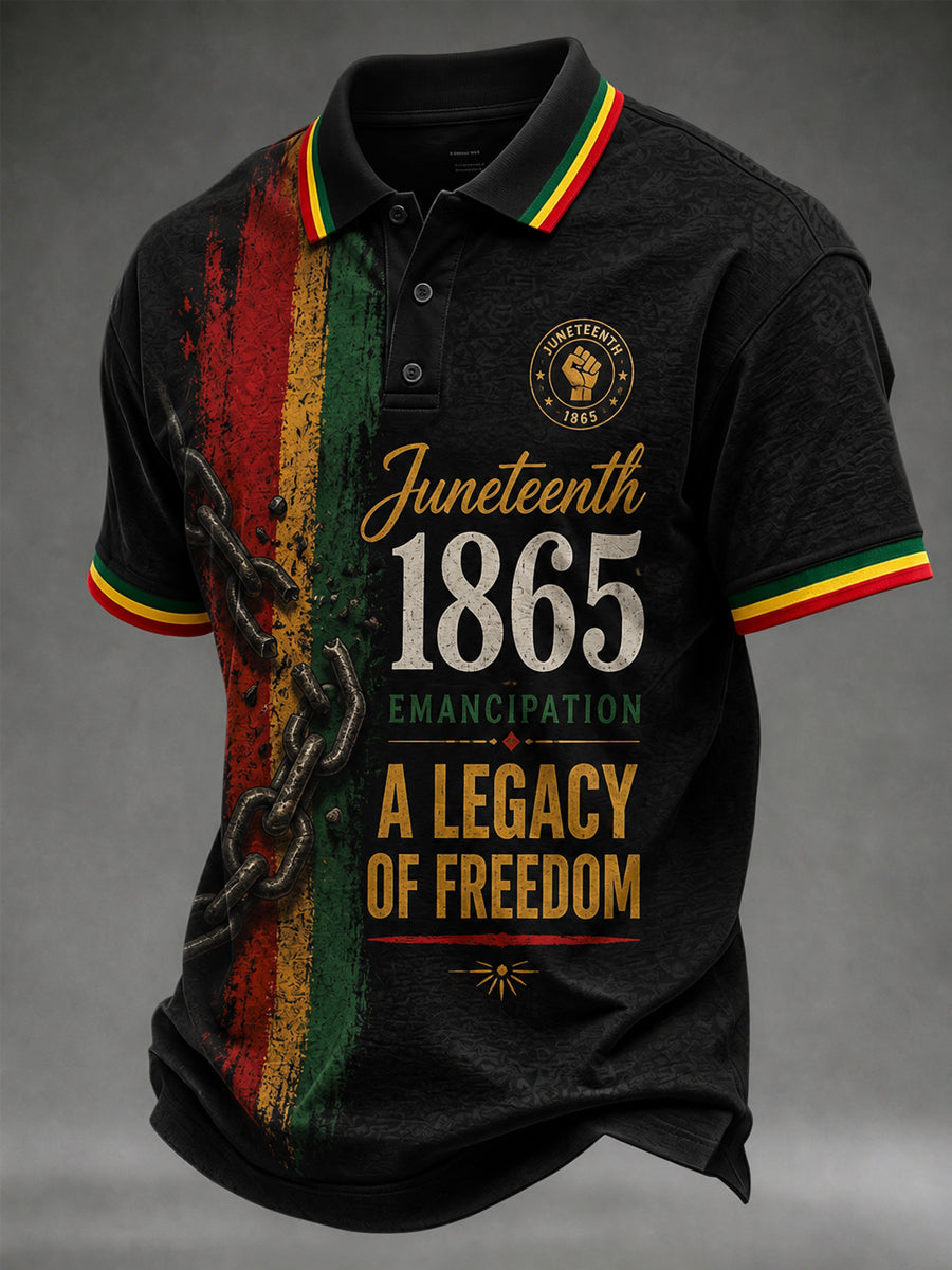 Men's Juneteenth A Legacy Of Freedom Print Casual Polo