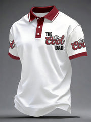 Men's“The Cool Dad”Father's Day Fun Casual Printed polo shirt
