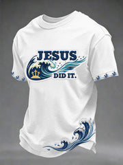 Men's Funny Christian God Print Casual Tee