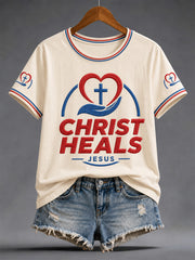 Women's  Funny Christian Jesus Print Casual Tee