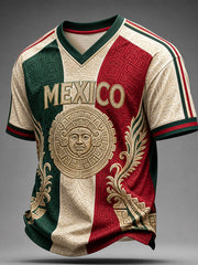 Mexican Art Football Enthusiast Printed Casual Short-Sleeve T-Shirt