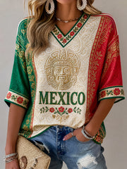 Mexican Art Football Enthusiast Art Print T-shirt