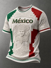 Mexican Art Football Enthusiast Printed Casual Short-Sleeve T-Shirt