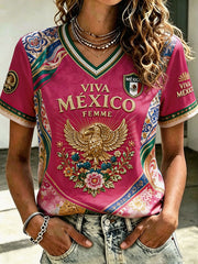 Women's Mexico Pride Art Printed T-shirts