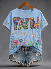Women's Christian Jesus Print Casual Tee