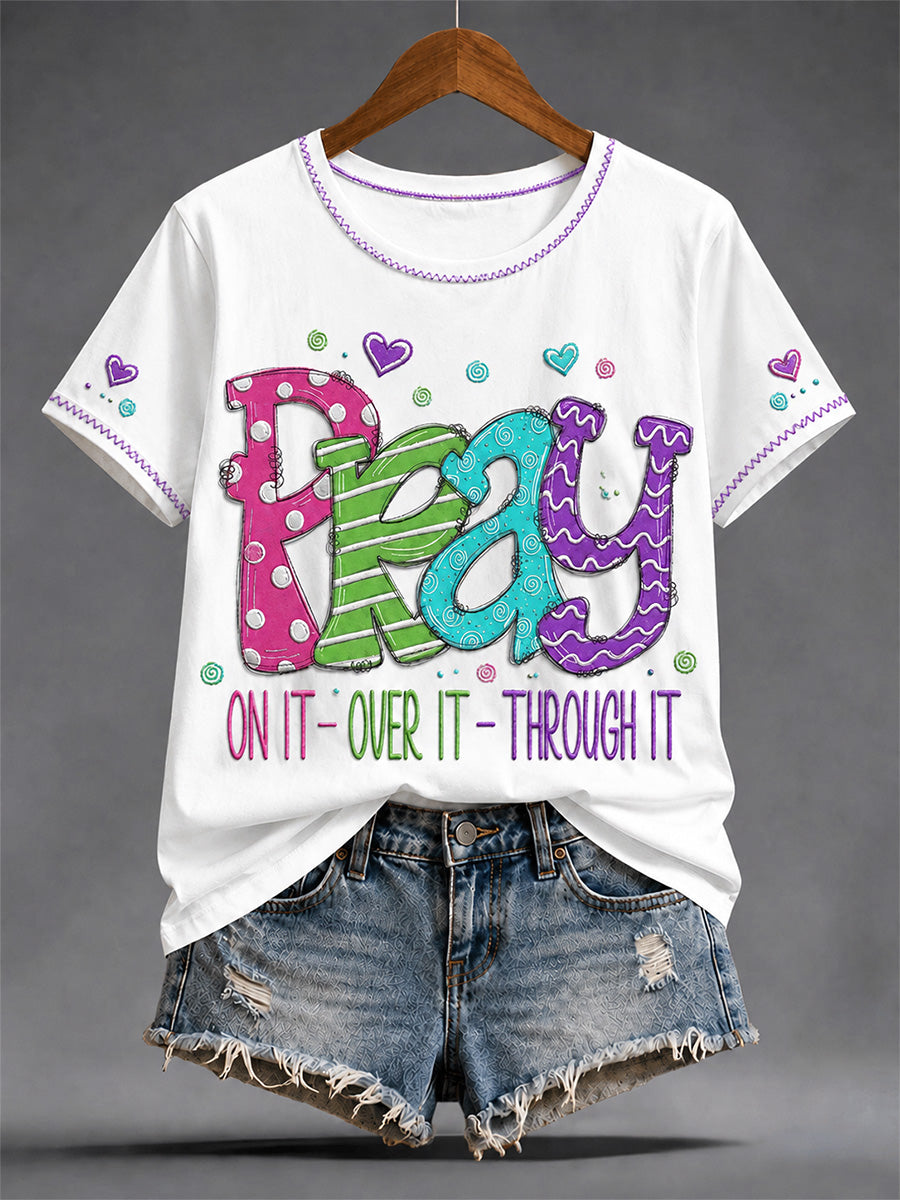 Women's Christian Jesus Print Casual Tee
