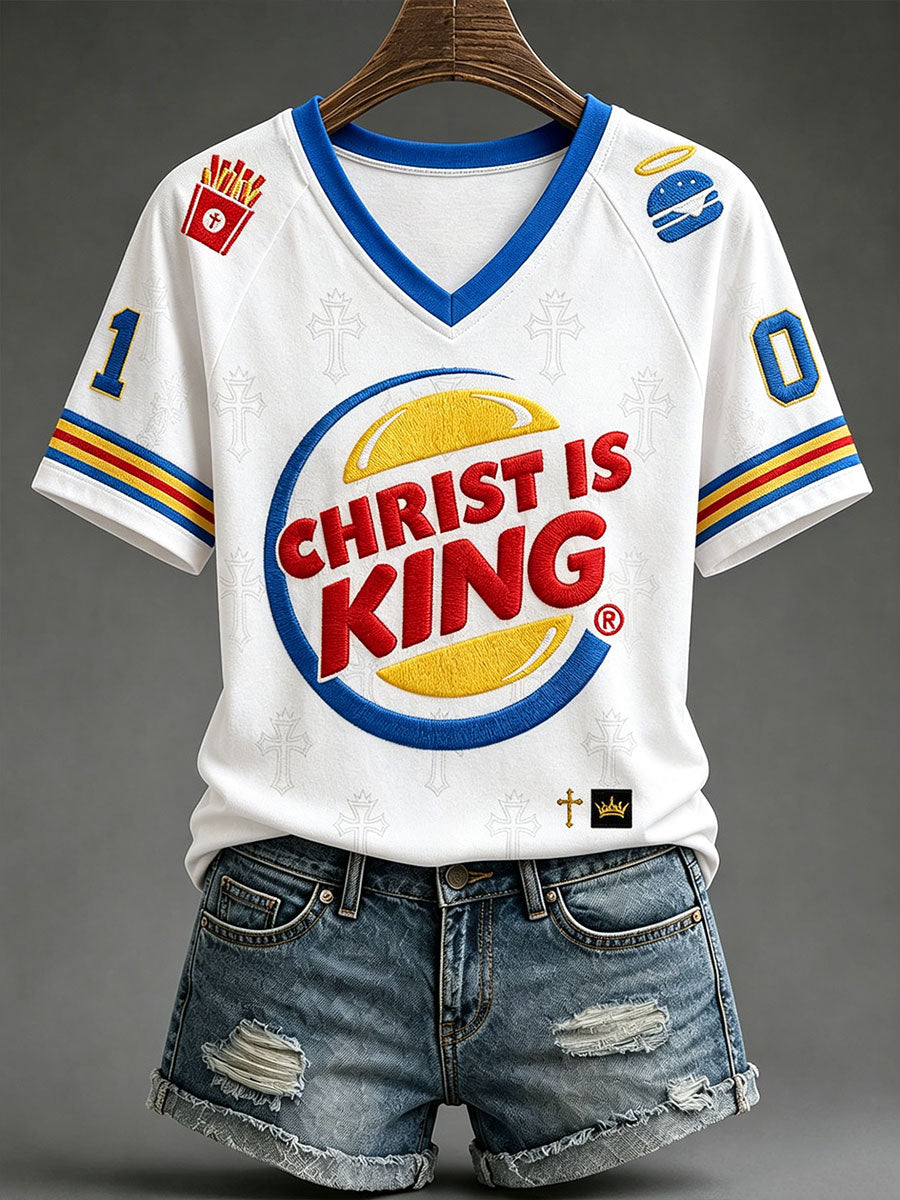 Women’s 'Christ is King' V-neck T-shirts